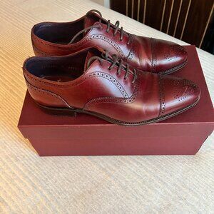 Carmina Men’s Oxford Brogue Shoes – Burgundy (Oxblood) – Handmade. Size 8.5